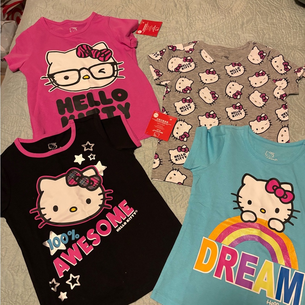 Hello Kitty Girls Tee Set - Pink, Black, Gray, Teal